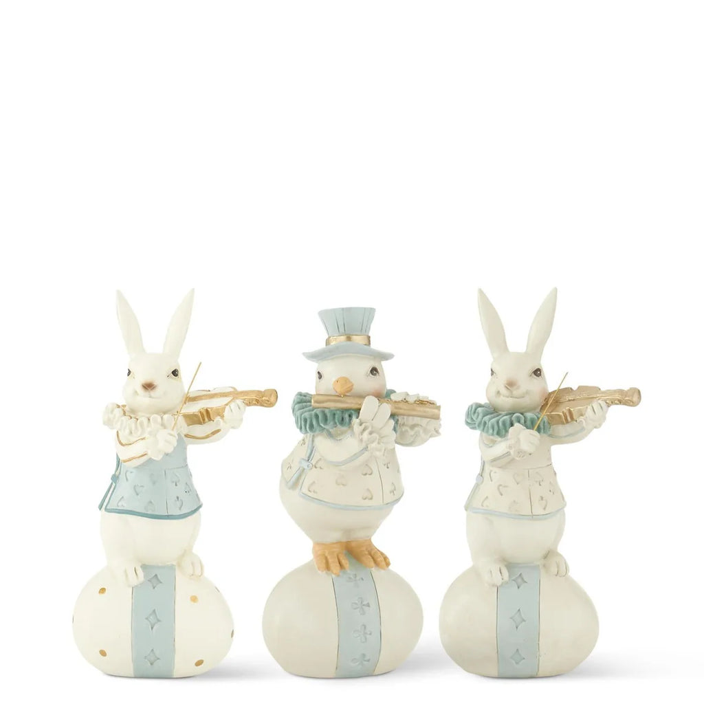 Pastel Resin Instrument Playing Easter Figurines