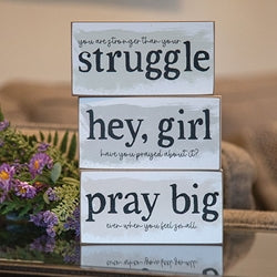 Stronger Than Your Struggle Block Sign