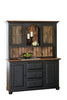 Hutch-J1 with 2 Doors on J11M Large Server Base-Black with Special Walnut