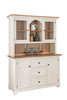 Hutch -J1M with 2 Doors on Large Server Base - ALL MAPLE - Dove White with Harvest Pine