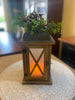 11.8"H Battery Operated Lighted Wood & Metal Lantern