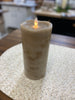 Mirage Mottled LED Pillar Candles - 8" High Gray or Tan