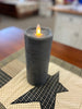 Mirage Frosted Pillar Candles - 7" Red or Gray