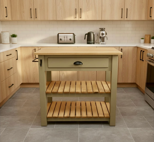 J76-Amish Kitchen Cart-Boulder with Special Walnut