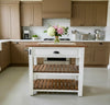 J76-Amish Kitchen Cart-Dove White with Cherry