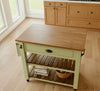 J76M-Amish Maple Kitchen Cart-Sage with Special Walnut