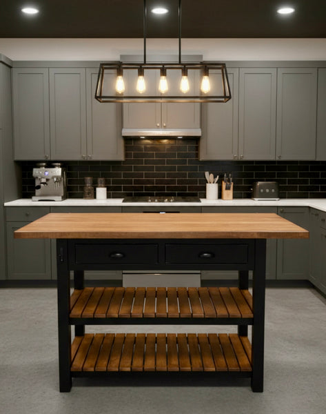 J78B-Extended Top-Amish Island 50-Black with Seely