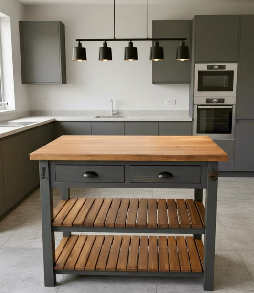 J78B-M-Amish Maple Island Set 57-Antique Slate with Seely