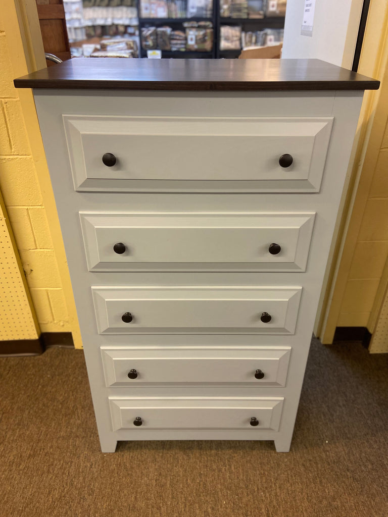 Chest of Drawers-Oxford 5 Drawer-Oyster with Kona