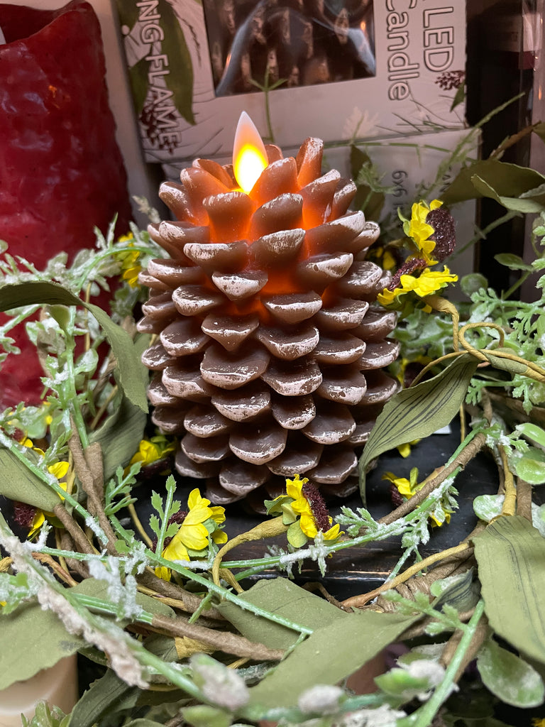 Pine Cone Moving Flame LED Candle