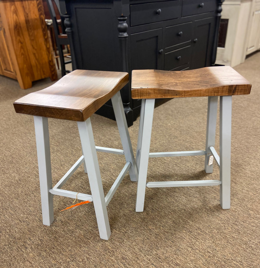 PAIR of Country Saddle Stools