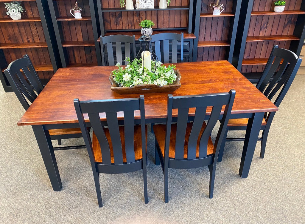 J3242-S Amish Made Table Set-Black and Michael's Cherry