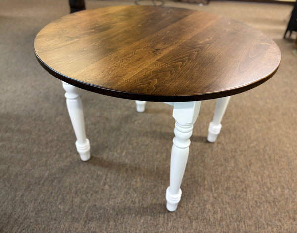 J36-Amish Made Table Set-Bright White with Special Walnut