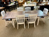 L921G18-Amish Made LANCASTER LEGACY Table Set-Aged Whitewash with Aged Cocoa