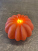 Orange Pumpkin Carved Timer Moving Flame LED Candle 4.5"x2.75"