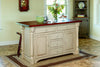 J84A-Amish 5 Drawer Island-Antique White with Michael's Cherry