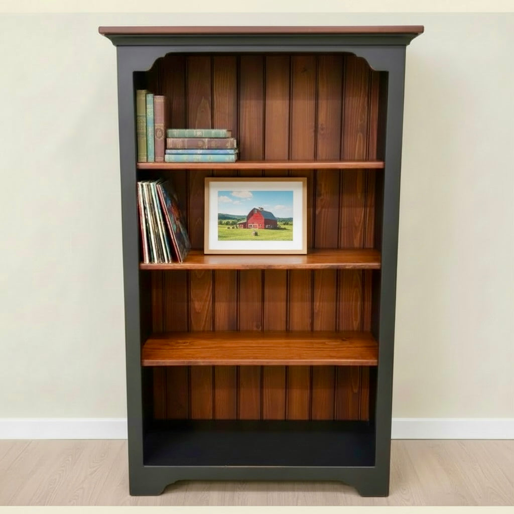 Bookcase-J18 6' Large Open-Black with Michael's Cherry