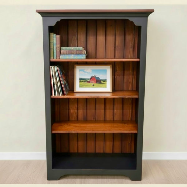 Bookcase-J18 6' Large Open-Black with Michael's Cherry