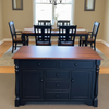 J84A-Amish 5 Drawer Island-Black with Michael's Cherry