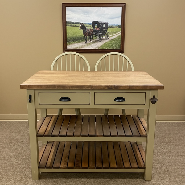 J78B-Amish Maple Island Set 56-Boulder with Special Walnut