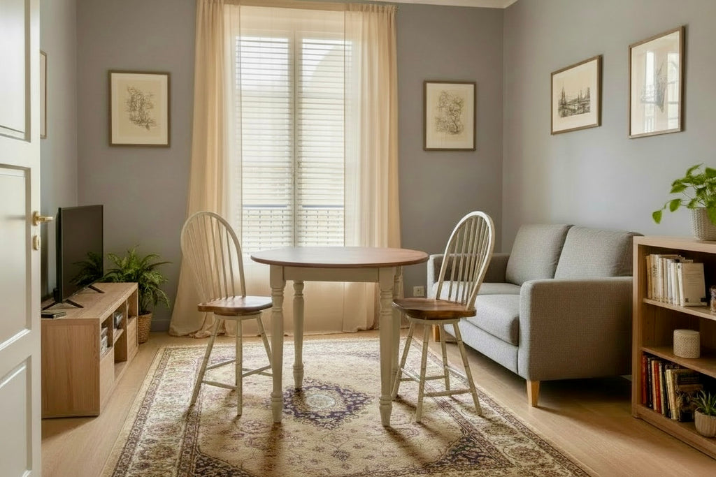 J-36PUB-Amish Made Table Set 121-Antique White with Cherry