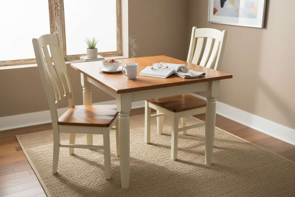 J-37-Amish Made Table Set 105-Cream with Autumn Wheat