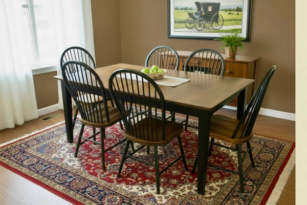 J41-2-Amish Made Table Set 104-Black with Special Walnut