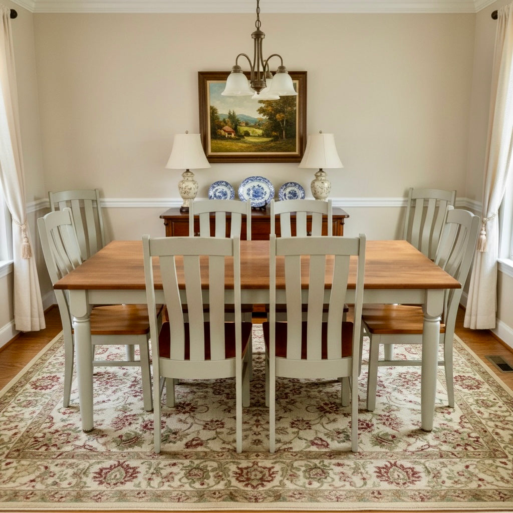 J-3242-Amish Made Table Set 75-Gray with Cherry