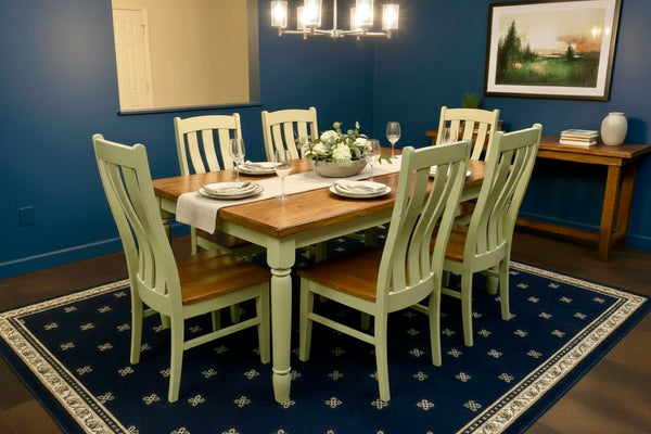 J3242-Amish Made Table Set 45-Sage with Special Walnut