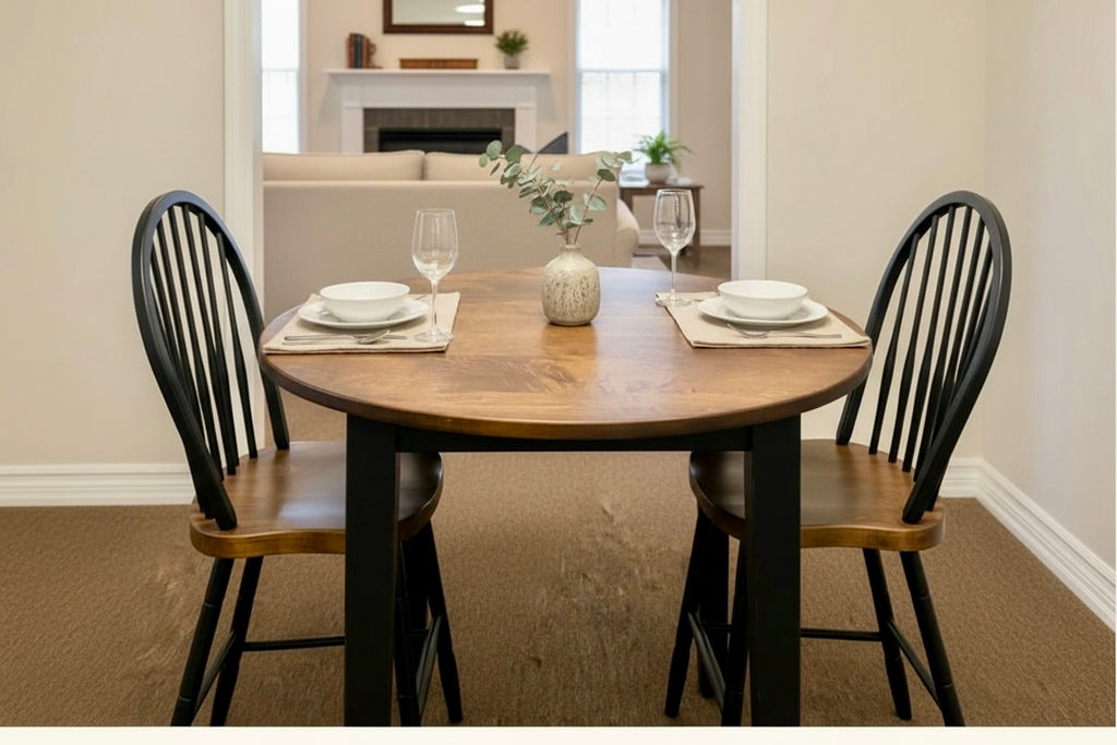 J36-PUB-Amish Made Table Set 42-Black with Special Walnut