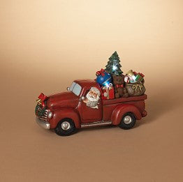 11.6"L Battery Operated Lighted Resin Holiday Truck