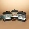 9.5"H Battery Operated Lighted Holiday Scene Water Globe timer