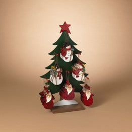 4.92"H Wood & Fiber Snowman Ornament