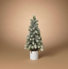 24"H Holiday Pine Tree in Metal Bucket