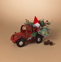 16"L Holiday Metal Truck with Gnome