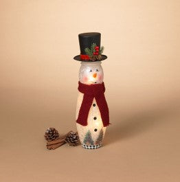 15.25"H UL Electric Lighted Metal Snowman