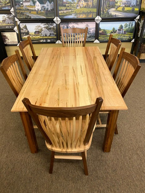 RP6MW-Amish Made TABLE ONLY-Maple/Walnut--CASH ONLY PRICE OF $1200
