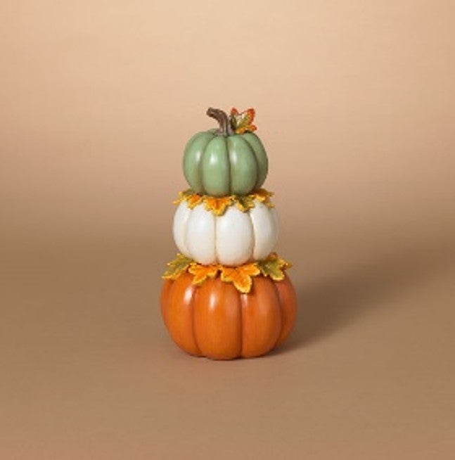 9.45"H Resin Harvest Stacking Pumpkins