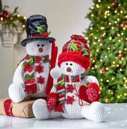 12"H Holiday Soft Snowman Sculpture