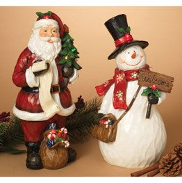 16.5"H Battery Operated Lighted Santa or Snowman