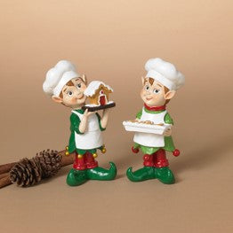 6"H Resin Holiday Elf Chef