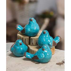 Resin Blue Birds, 4 Asstd.