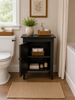 Accent Table - Single Door Cabinet with Raised Panel - Black