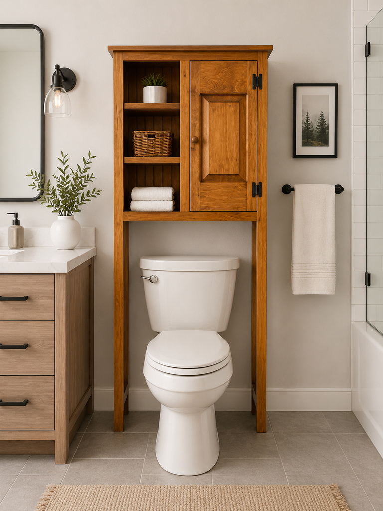 Over the Toilet Cabinet-Seely with Raised Panel Door