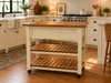J76M-Amish Maple Kitchen Cart - Cream with Autumn Wheat