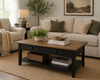CT61 Coffee Table with Drawers-Black with Cappucino