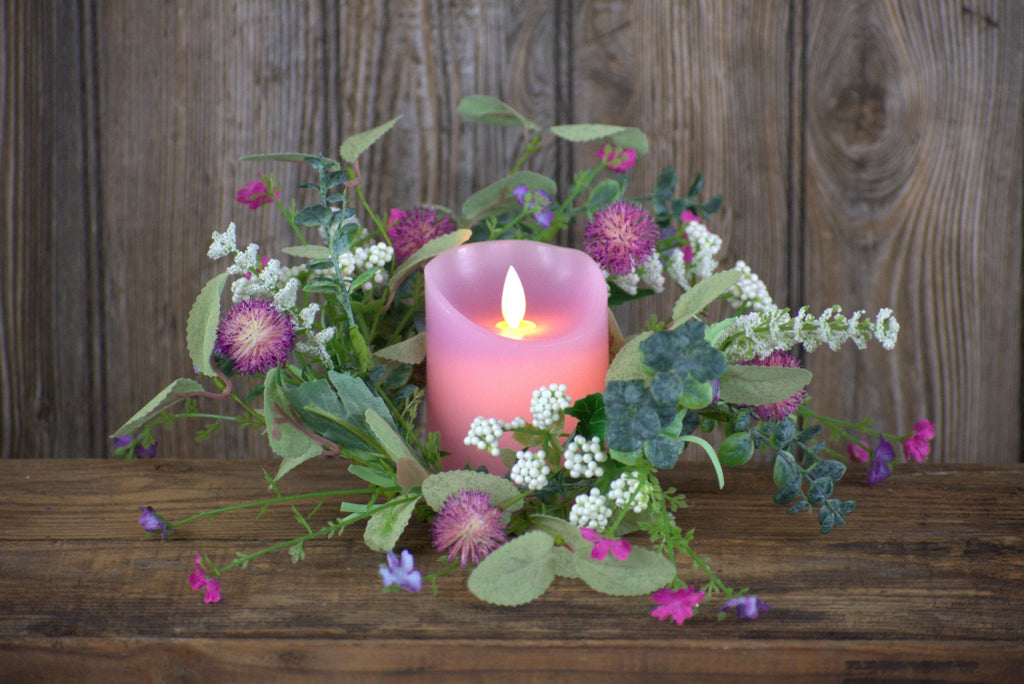 Wildflower Bouquet 4.5in Candle Ring