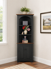 J185-Small Corner Cupboard, Colonial Style - Black with Michael's Cherry
