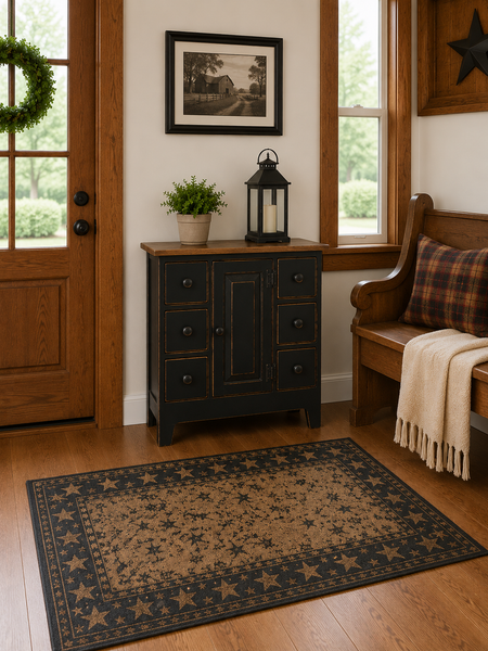 Amish-Made Pine Cabinet-Black with Special Walnut