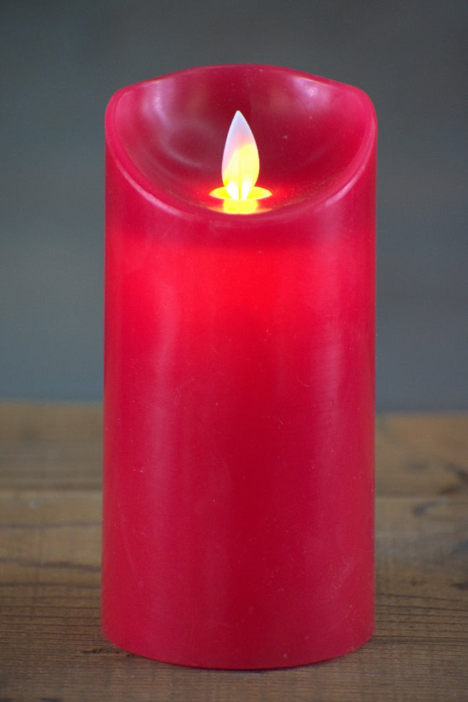 Red Non Drip Moving Flame Led Candle 3" x 6"